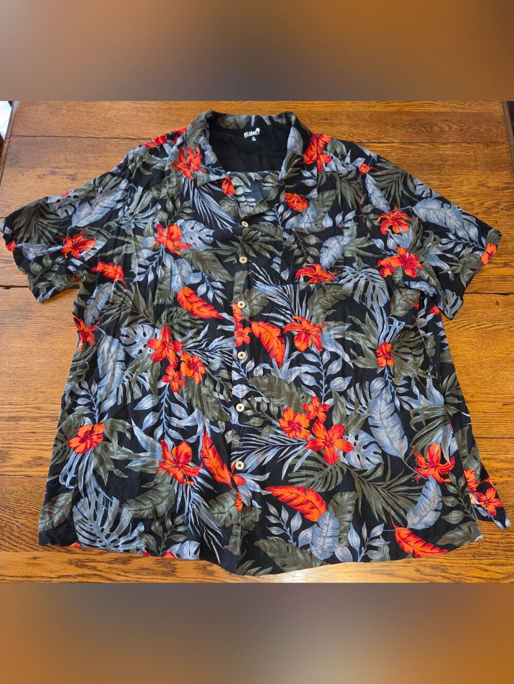 KS Island Men's 4XL Tall Floral Hawaiian Shirt